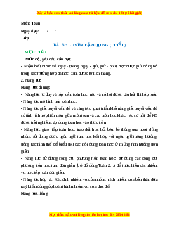 Giáo án Luyện tập chung trang 32 Toán lớp 2 Kết nối tri thức