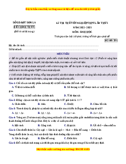 Đề thi thử THPT Sinh học Sở GD và ĐT Sơn La lần 1 năm 2023