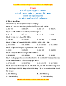 Bài tập cuối tuần Toán 4 Tuần 2 Cánh diều (có lời giải)