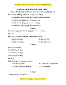 Bộ Trắc nghiệm Hóa học 9 (cả năm) có đáp án
