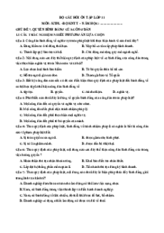 Câu hỏi ôn tập + Đề kiểm tra KTPL 11 Chủ đề 7 (chung cho ba sách)