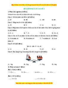 Đề thi giữa kì 1 Toán lớp 2 Kết nối tri thức - Đề 3