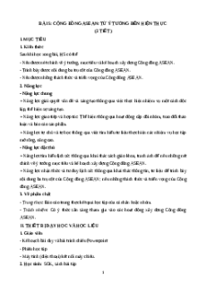 Giáo án Bài 5 Lịch sử 12 Kết nối tri thức: Cộng đồng ASEAN