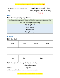 Bài tập cuối tuần Tiếng việt lớp 1 Tuần 13 Kết nối tri thức (có lời giải)