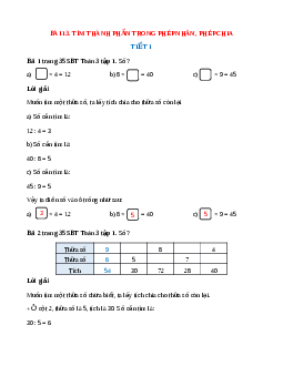 VBT Toán lớp 3 Bài 13 (Kết nối tri thức): Tìm thành phần trong phép nhân, phép chia