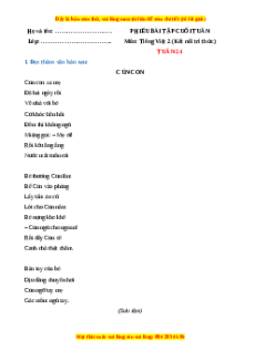 Bài tập cuối tuần Tiếng việt lớp 2 Tuần 24 Kết nối tri thức (có lời giải)