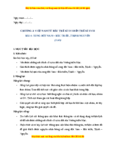 Giáo án Bài 4 Lịch sử 8 Cánh diều (2024): Xung đột Nam - Bắc triều, Trịnh - Nguyễn