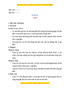 Giáo án Tuần 20 HĐTN lớp 4 Chân trời sáng tạo