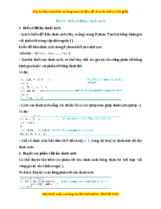 Lý thuyết Tin học 10 Kết nối tri thức Bài 22: Kiểu dữ liệu danh sách