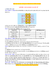 Chuyên đề, các dạng bài tập Hóa 10 (sách mới) có đáp án