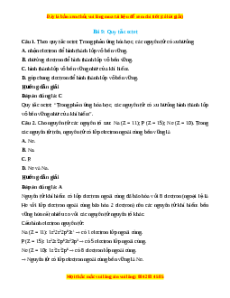 Trắc nghiệm Quy tắc octet Hóa 10 Cánh diều