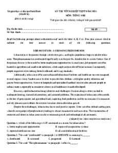 Đề thi thử tốt nghiệp Tiếng Anh 2025 Sở giáo dục và đào tạo Ninh Bình