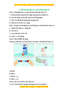 Trắc nghiệm Lực tiếp xúc và lực không tiếp xúc KHTN 6 Chân trời sáng tạo