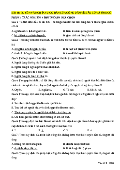 Trắc nghiệm Bài 14 Kinh tế pháp luật 11 Đúng-Sai, Trả lời ngắn: Quyền và nghĩa vụ của công dân về bầu cử và ứng cử