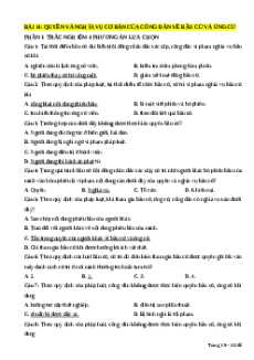 Trắc nghiệm Bài 14 Kinh tế pháp luật 11 Đúng-Sai, Trả lời ngắn: Quyền và nghĩa vụ của công dân về bầu cử và ứng cử