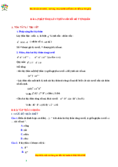 Chuyên đề Phép tính lũy thừa với số mũ tự nhiên Toán 6 Cánh diều