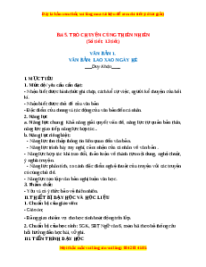 Giáo án Bài 5: Trò chuyện cùng thiên nhiên (2024) Chân trời sáng tạo