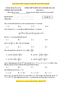 Đề thi thử Toán trường Ngô Quyền năm 2021