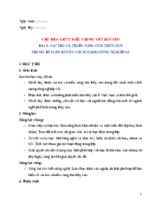 Giáo án Bài 9: Vai trò, triển vọng của thuỷ sản trong cách mạng công nghiệp 4.0 Công nghệ 12 Cánh diều