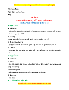 Giáo án Ôn tập các số trong phạm vi 10 Toán lớp 1 Cánh diều