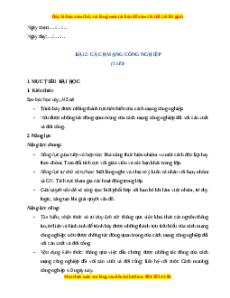 Giáo án Bài 2 Lịch sử 8 Cánh diều (2024): Cách mạng công nghiệp
