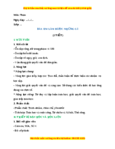 Giáo án Em làm được những gì Toán 2 Chân trời sáng tạo