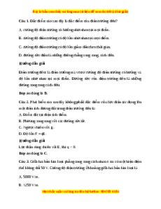 Trắc nghiệm Điện trường đều Vật lí 11 Kết nối tri thức