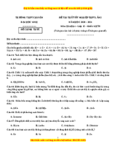 Đề thi thử Hóa Học trường Chuyên ĐH Vinh lần 2 năm 2021