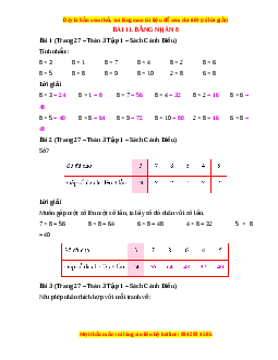 Giải Sgk Toán lớp 3 Bài 11: Bảng nhân 8 (Cánh diều)