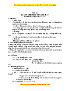 Giáo án Từ trường của ống dây có dòng điện chạy qua Vật lí 9