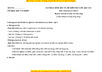 Đề thi giữa kì 1 KHTN 6 Kết nối tri thức (song song)- Đề 1
