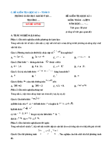 Đề thi Cuối kì 1 Toán 9 Cánh diều 2024 (Đề 7)