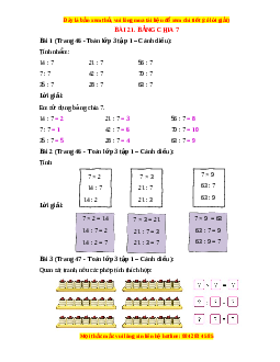 Giải Sgk Toán lớp 3 Bài 21: Bảng chia 7 (Cánh diều)