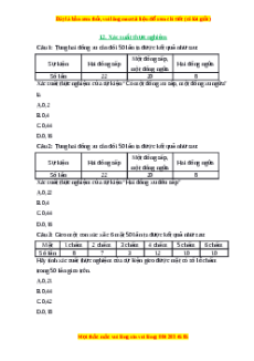 Trắc nghiệm Xác suất thực nghiệm Toán 6 Chân trời sáng tạo