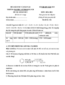 Đề thi Hóa học ĐGNL Đại học Sư phạm Hà Nội (các năm)