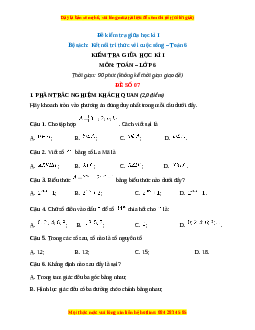 Đề thi giữa kì 1 Toán 6 Kết nối tri thức (Đề 7)