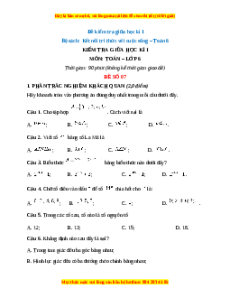 Đề thi giữa kì 1 Toán 6 Kết nối tri thức (Đề 7)