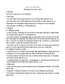 Giáo án Sự nhiễm điện Vật lí 8 Cánh diều