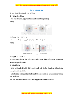 Lý thuyết Liên kết ion Hóa học 10 Chân trời sáng tạo