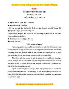 Đề thi cuối kì 2 Tiếng Việt lớp 4 Chân trời sáng tạo (Đề 5)