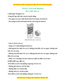 Lý thuyết Công nghệ 10 Cánh diều Bài 13: Biểu diễn ren