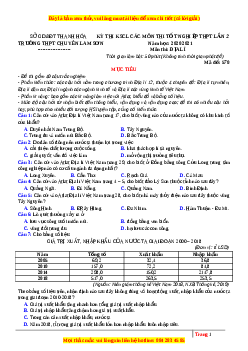 Đề thi thử Địa Lí trường Chuyên Lam Sơn lần 2 năm 2021