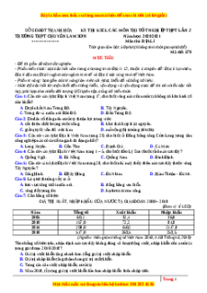 Đề thi thử Địa Lí trường Chuyên Lam Sơn lần 2 năm 2021