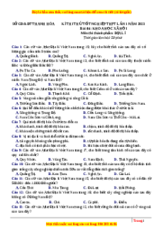 Đề thi thử Địa lí Sở Thanh Hóa năm 2023
