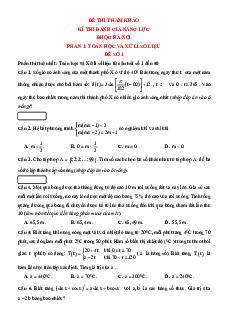 15+ Đề thi ĐGNL ĐHQG Hà Nội HSA phần Toán học và xử lý số liệu (có lời giải)