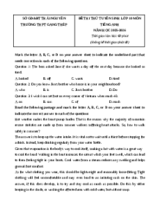 Đề thi thử vào 10 Tiếng Anh 2025 trường THPT Gang Thép (Thái Nguyên) lần 1