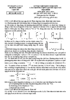 Đề thi HSG Hóa học 10 Trường THPT Chuyên Lào Cai