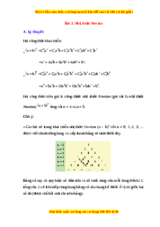 Lý thuyết Toán 10 Chân trời sáng tạo Bài 3: Nhị thức Newton