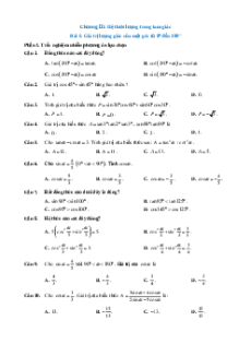 Trắc nghiệm Toán 10 KNTT Chương 3 (có đúng sai, trả lời ngắn)