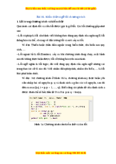 Lý thuyết Tin học 10 Cánh diều Bài 16: Kiểm thử và gỡ lỗi chương trình